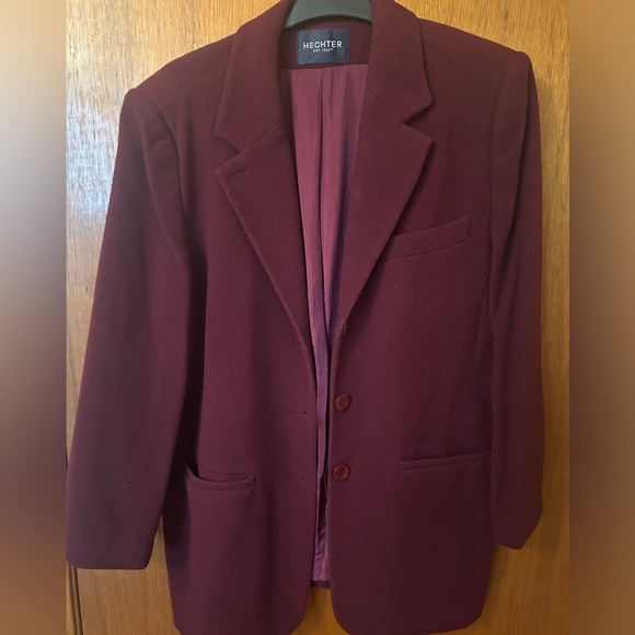 Vintage wool blazer jacket burgundy - Picture 1 of 7